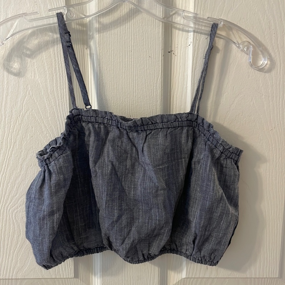Aerie Grey Spaghetti Strap Crop Top